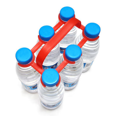 Porteur de bouteille en plastique à six paquets en PEHD pour les applications de diamètre de bouteille 27-28 mm