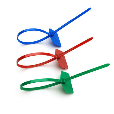 Étiquettes à fermeture à glissière personnalisées, cravate écritable en nylon de 220 mm avec marquage / étiquetage