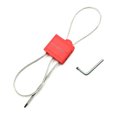 2.0mm Double verrouillage Sécurité du câble en plastique avec poignée de torsion Zone marquable 23,5 * 17 mm