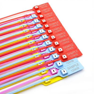 Étiquette en plastique à chiffre plat de sécurité à code à barres étroit noir 380 mm pour banque