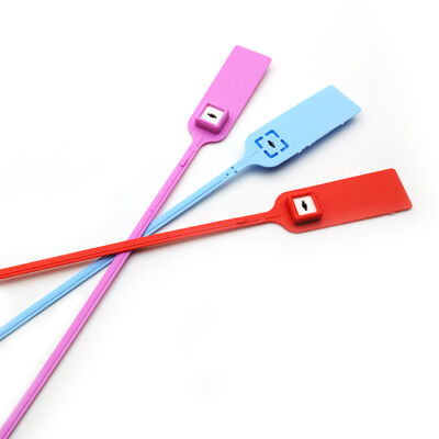 Étiquette en plastique à chiffre plat de sécurité à code à barres étroit noir 380 mm pour banque