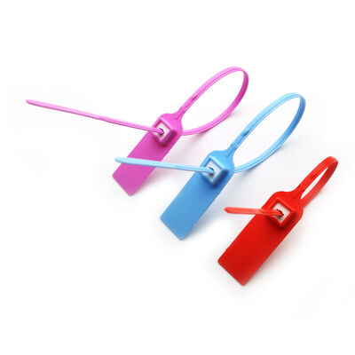 Étiquette en plastique à chiffre plat de sécurité à code à barres étroit noir 380 mm pour banque